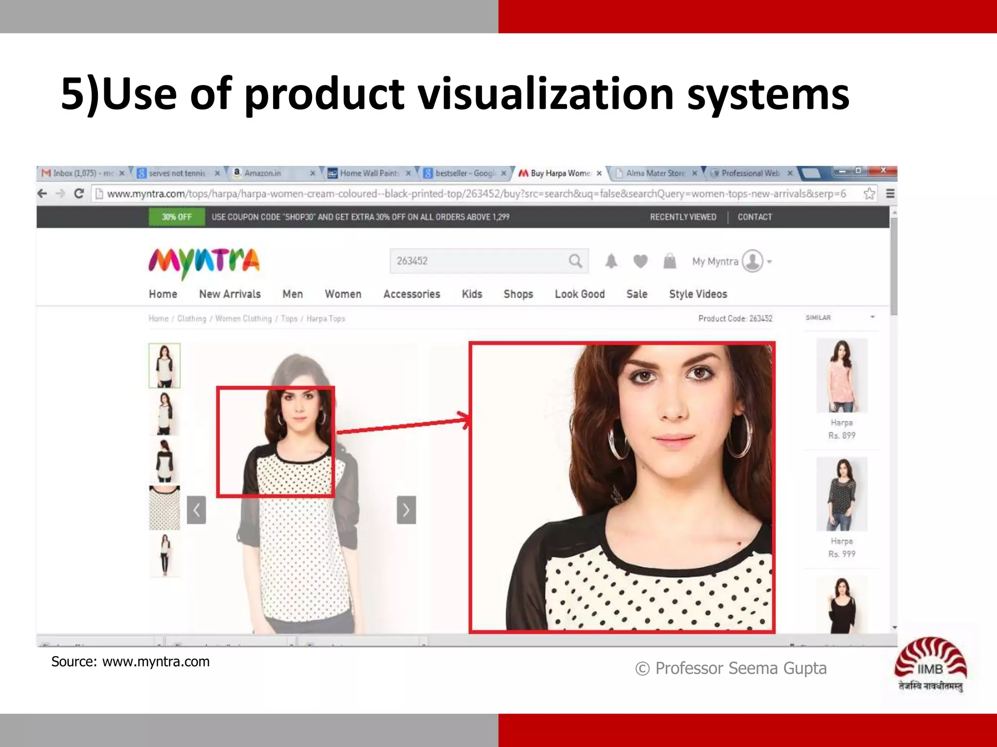 5)Use of product visualization systems
© Professor Seema GuptaSource: www.myntra.com
 