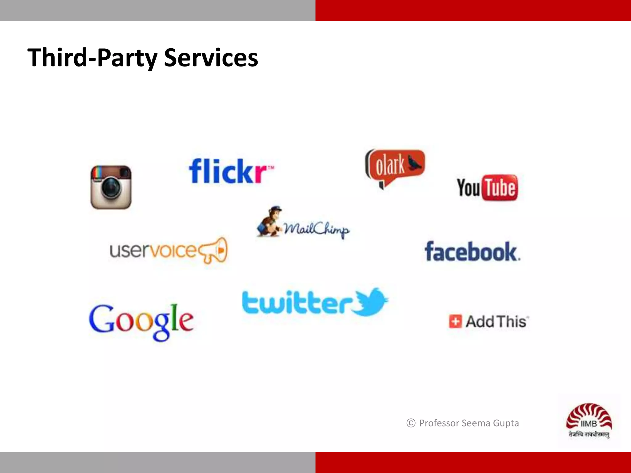 © Professor Seema Gupta
Third-Party Services
 