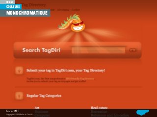 couleurs
design
Relax In The Air
monochromatique
Février 2013
Copyright© 2013 Relax In The Air
 