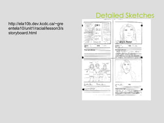 Detailed Sketches http://ela10b.dev.kcdc.ca/~greentela10/unit1/racial/lesson3/sstoryboard.html 