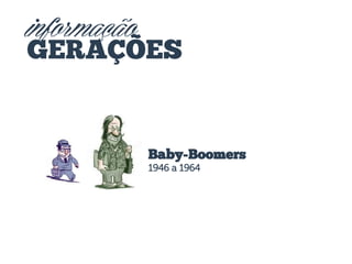 informação
GERAÇÕES

Baby-Boomers
1946 a 1964

 