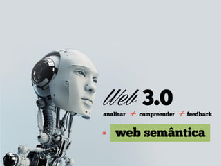 Web 3.0
analisar

=

+

compreender

+

feedback

web semântica

 