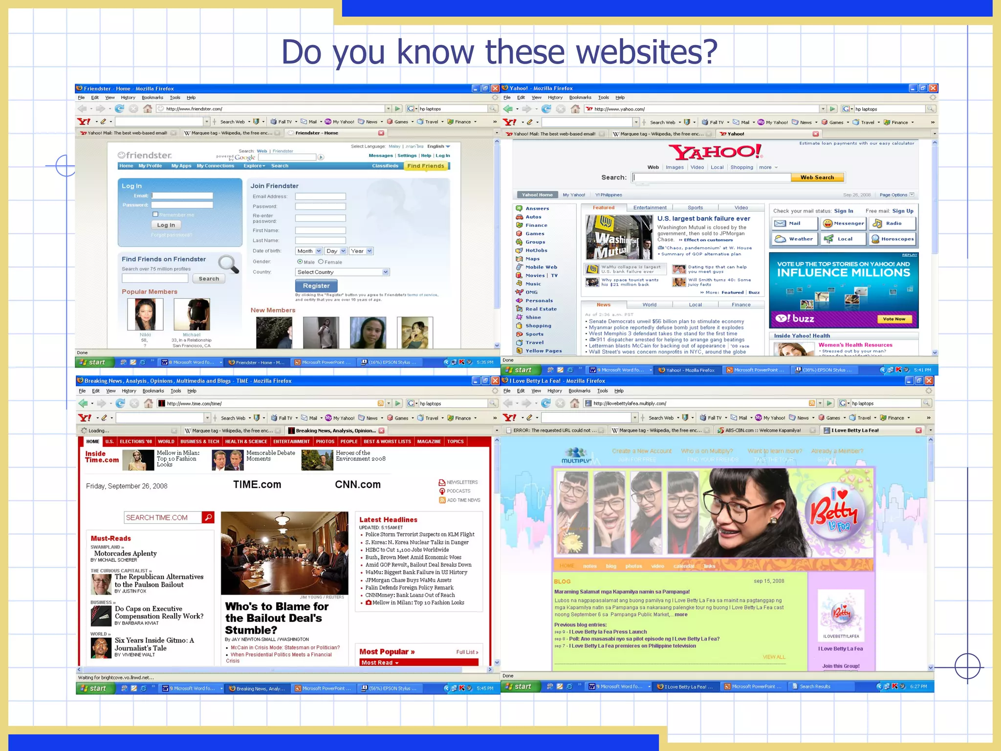 Do you know these websites? 