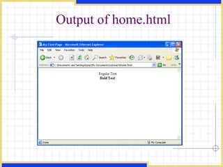 Output of home.html 
