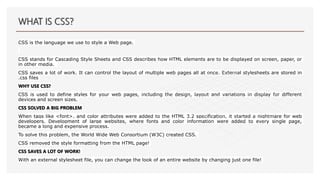 WEBSITE DESIGN AND DEVELOPMENT WITH CASCADING STYLE SHEETS(CSS) | PPTX
