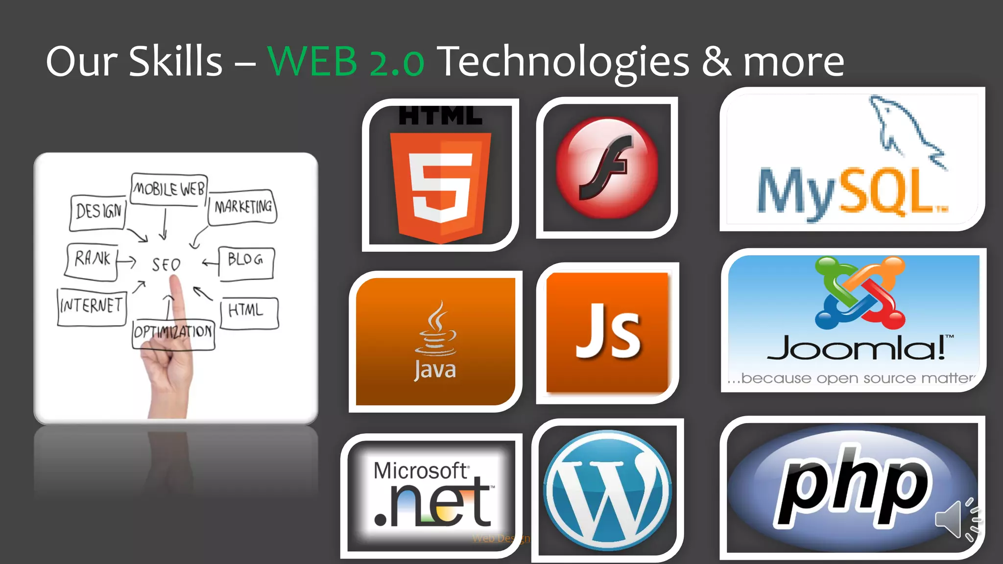 Our Skills – WEB 2.0 Technologies & more
Web Design
 