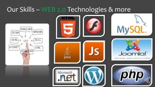 Our Skills – WEB 2.0 Technologies & more
Web Design
 