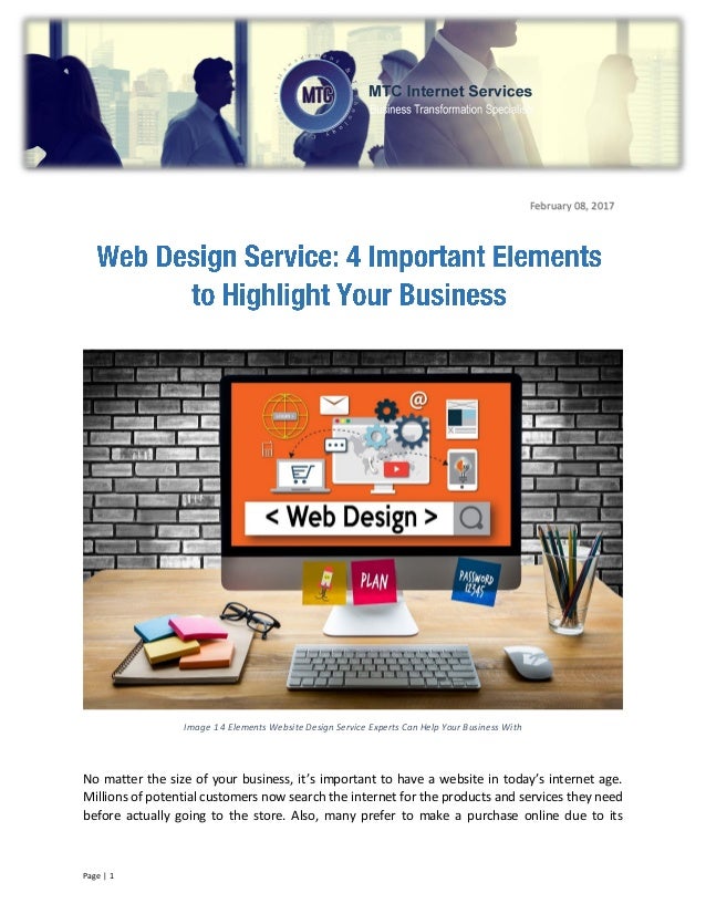Web Design Service 4 Important Elements To Highlight Your