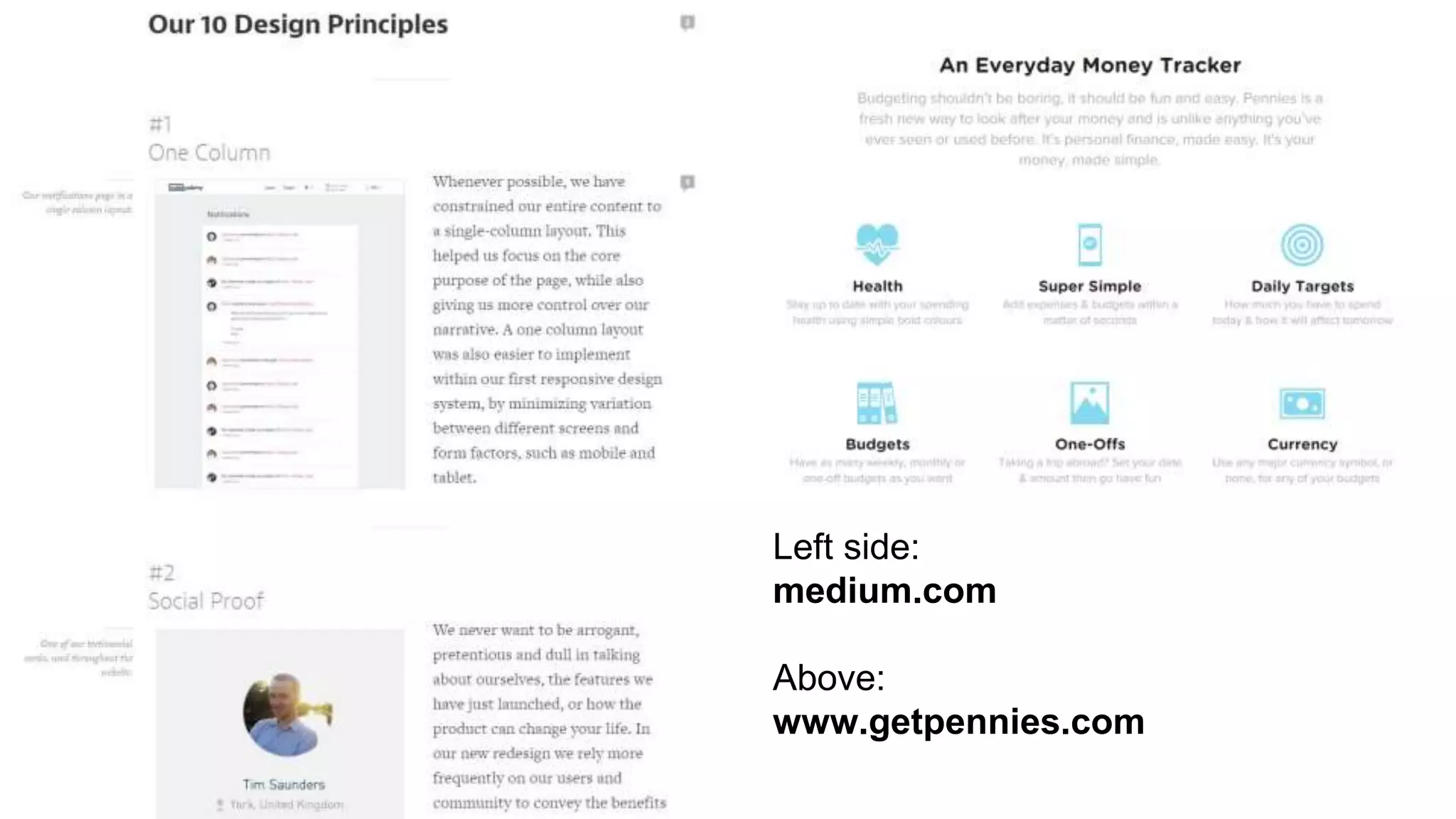 Left side: 
medium.com 
Above: 
www.getpennies.com 
 