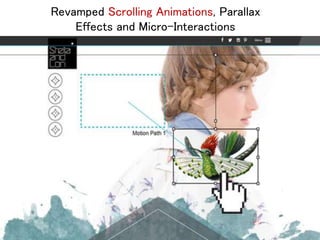 Revamped Scrolling Animations, Parallax
Effects and Micro-Interactions