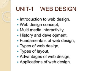 Web design unit 1 | PPTX