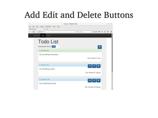 Add Edit and Delete Buttons
 