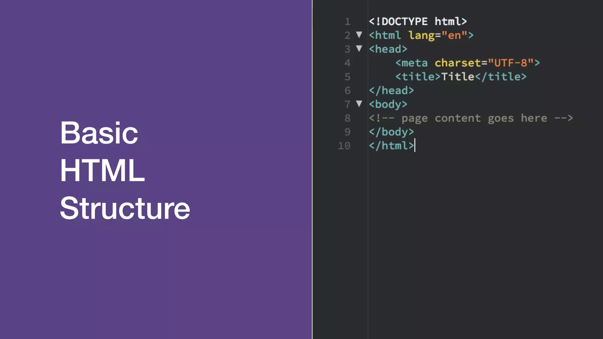Basic
HTML
Structure
 