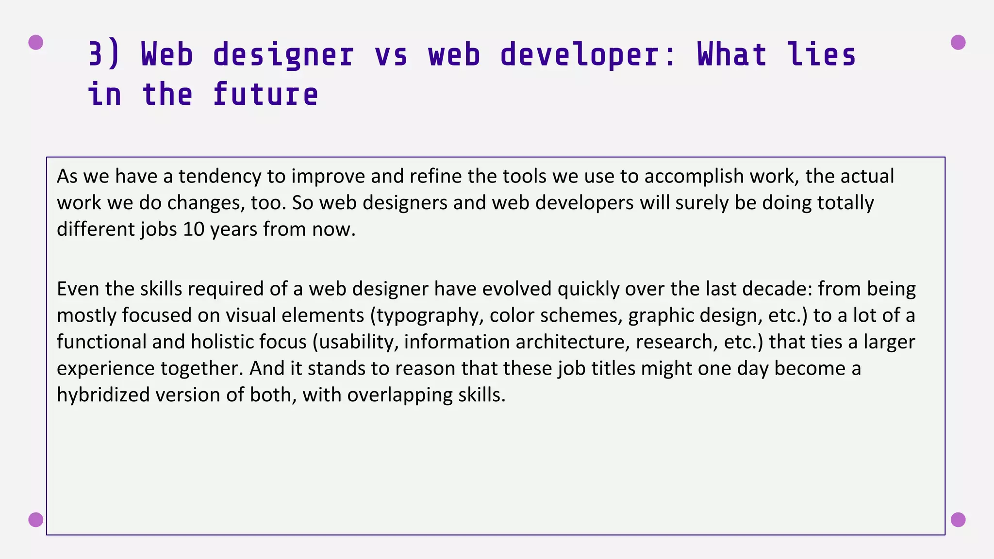 The difference between Web Design & web development | PPTX