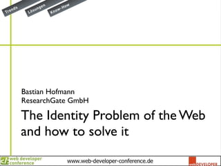 Bastian Hofmann
ResearchGate GmbH

The Identity Problem of the Web
and how to solve it
 