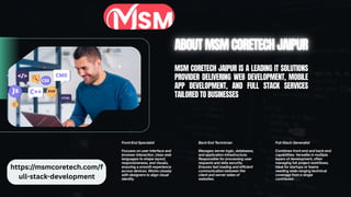 Full Stack Development Services in Jaipur | MSM CoreTech | PDF