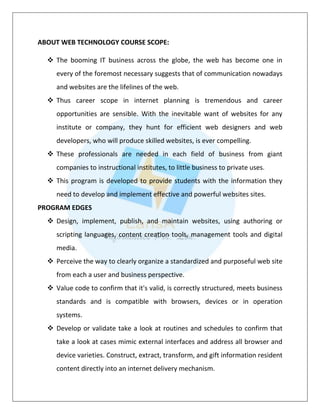 Website designining course - Syllabus | PDF