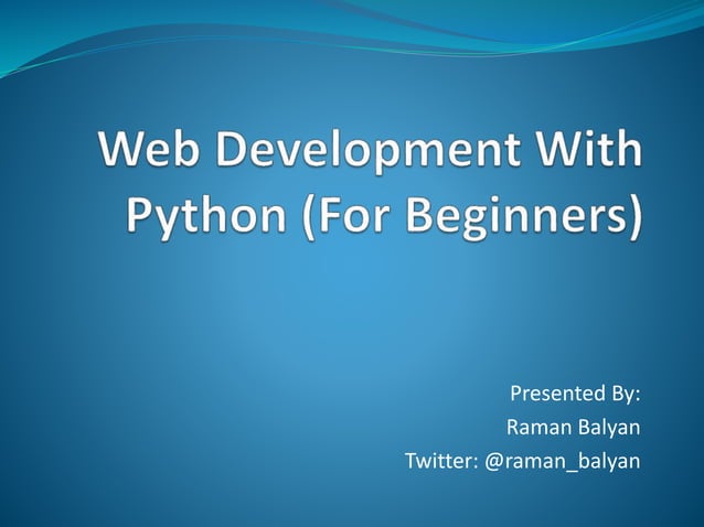 Web development with Python | PPT