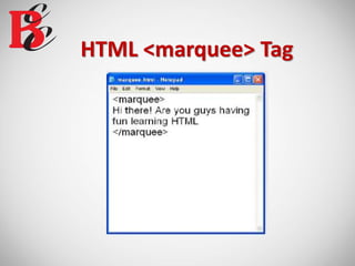 HTML <marquee> Tag
 