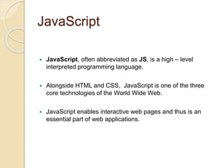 Web development using javaScript, React js, Node js, HTML, CSS and SQL ...