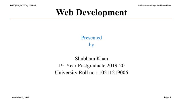 Web Development | PPT