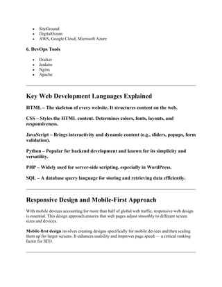 Web Development: Building the Digital Foundation of the Future | PDF
