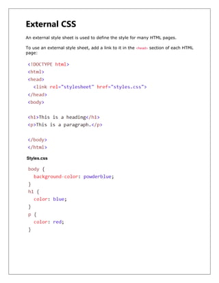 Web Development 2 (HTML & CSS) | PDF