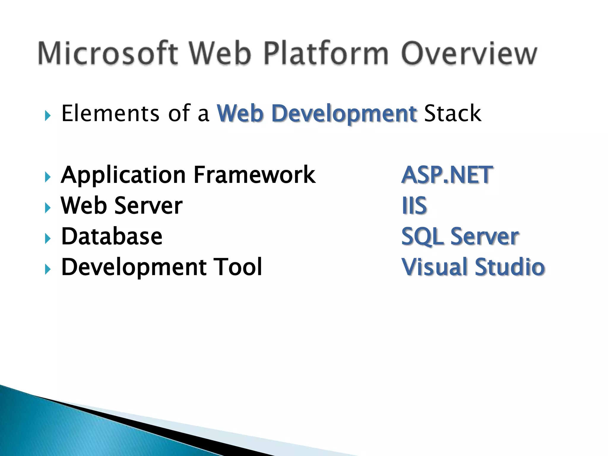 Why Should I Learn ASP.NET?Aside from being more powerful, robust, flexible, and feature-rich than its competitors, the numbers speak for themselves. Today's Monster.com numbers look like this:Search in San Diego alone:.NET – 119 JobsPHP – 48 JobsJSP – 35 JobsColdFusion – 9CGI – 6 JobsThat’s the beauty of .NET. Not only are you tied to ASP.NET, but because you’re essentially learning a full blown programming language anyway, you can explore opportunities in Windows, Mobile, TabletPC, Component, and Web Services development. SharePoint & CRM 