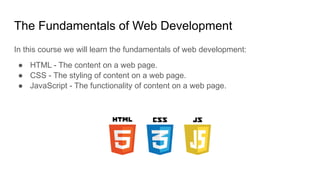 Mastering Web Development: HTML, CSS, and JavaScript for Beginners | PPTX