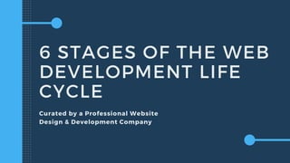 6 STAGES OF THE WEB
DEVELOPMENT LIFE
CYCLE
Curated by a Professional Website
Design & Development Company
 