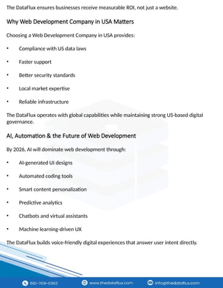 Custom Web Development Services | The Dataflux | PPTX