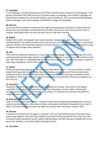 Web Development Terminolog, Terms and Important Definitions | PDF