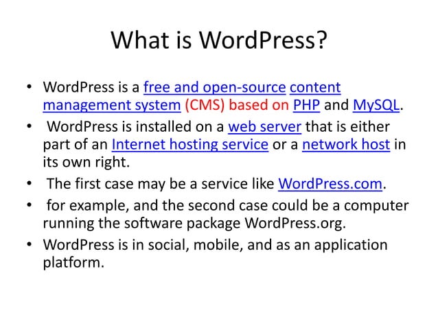 Web development using html and wordpress | PPT