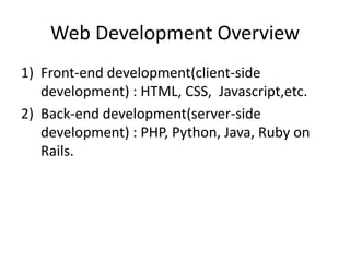 Web development using html and wordpress | PPTX