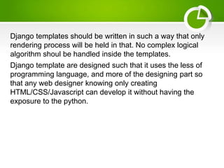 ppt - django tutorial | django web development with... Web development with django - Basics Presentation | PPTX