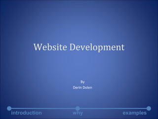 introduction why examples
Website Development
By
Derin Dolen
 