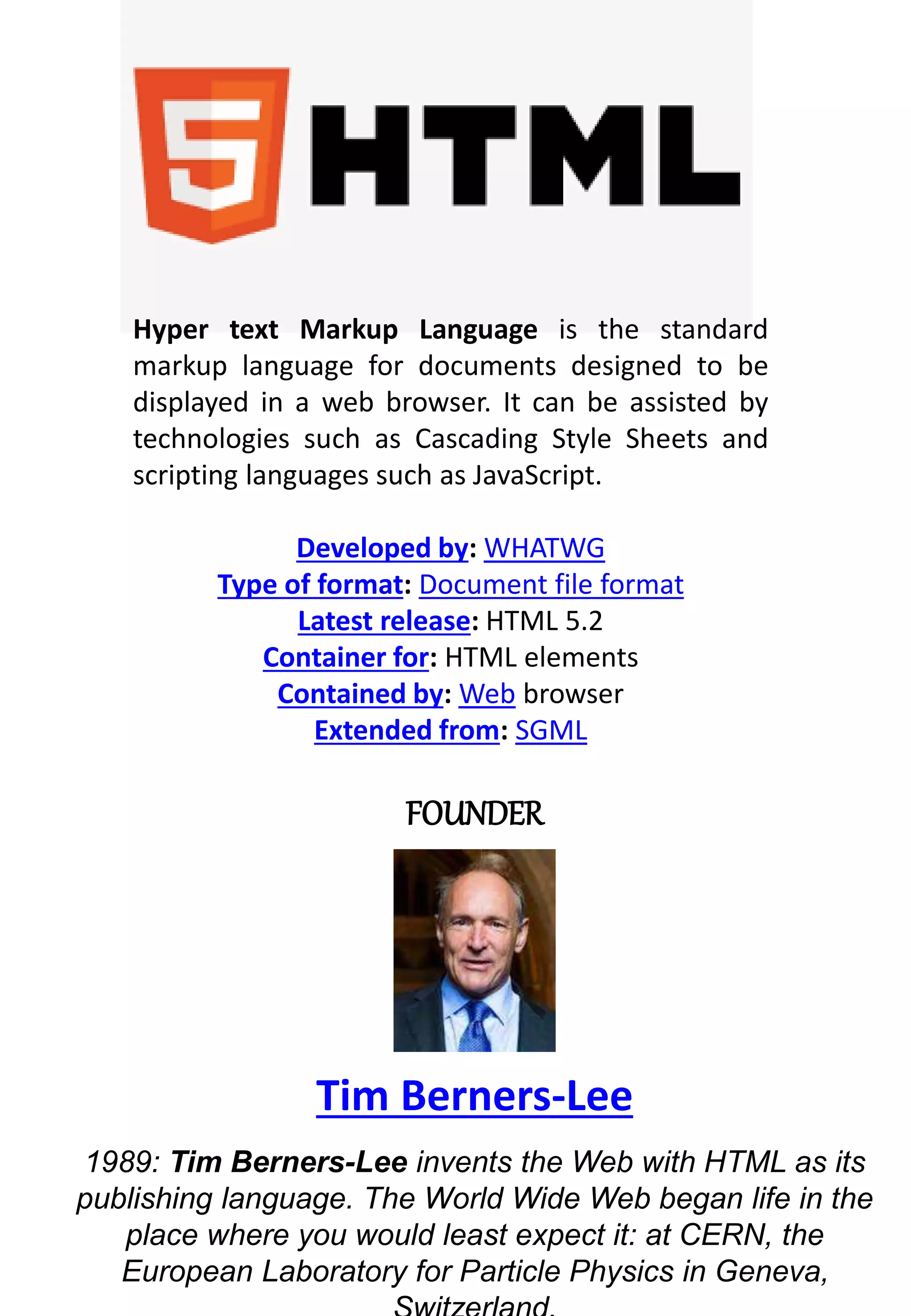 INTRODUCTIONS OF HTML