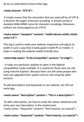 INTRODUCTIONS OF HTML