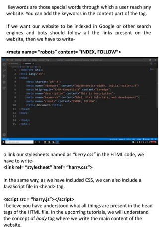 INTRODUCTIONS OF HTML