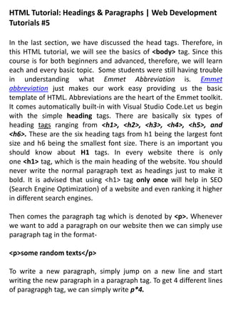 INTRODUCTIONS OF HTML