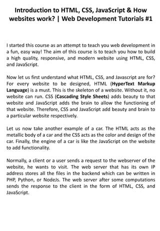 INTRODUCTIONS OF HTML | PDF