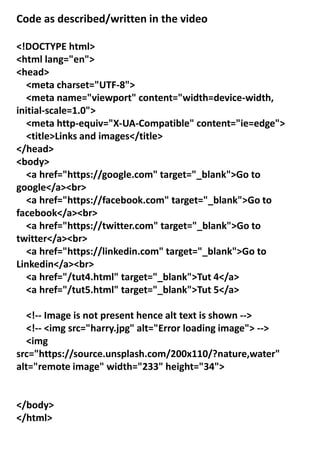 INTRODUCTIONS OF HTML