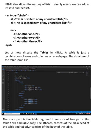 INTRODUCTIONS OF HTML