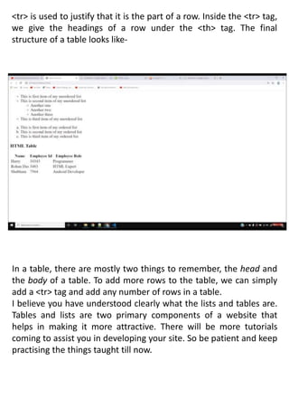 INTRODUCTIONS OF HTML