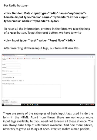 INTRODUCTIONS OF HTML
