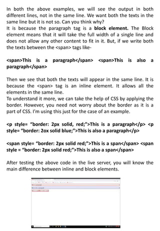 INTRODUCTIONS OF HTML