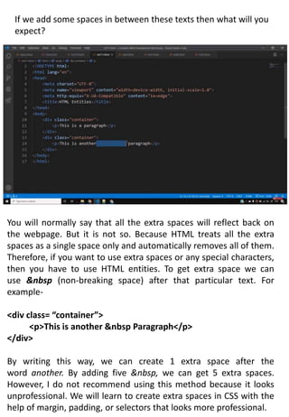 INTRODUCTIONS OF HTML