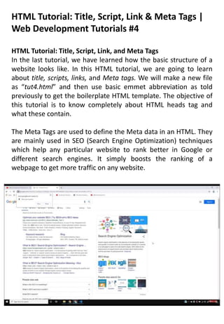 INTRODUCTIONS OF HTML