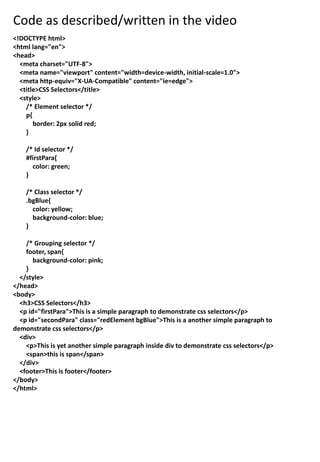 INTRODUCTIONS OF CSS