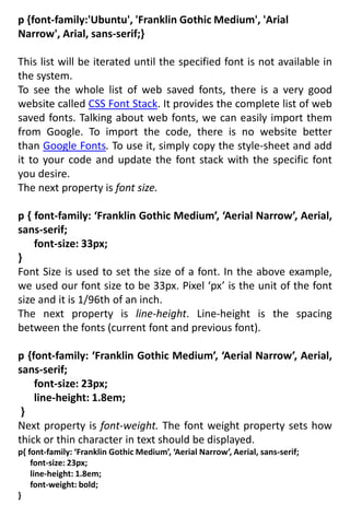INTRODUCTIONS OF CSS